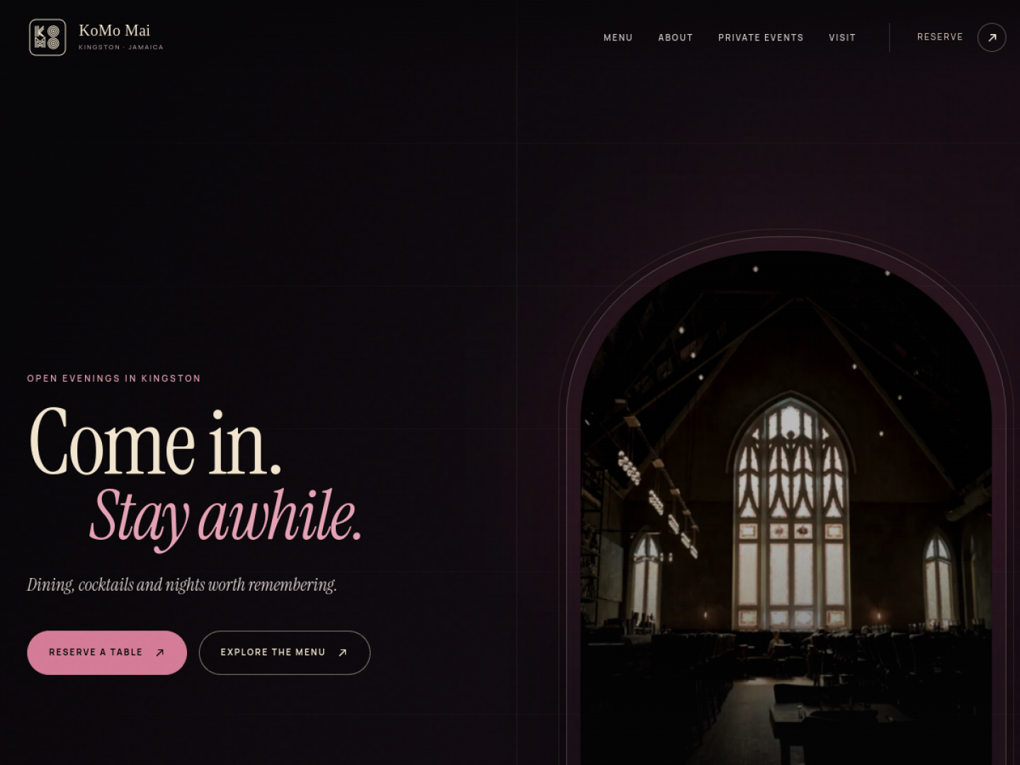 KoMo Mai Restaurant Concept website preview