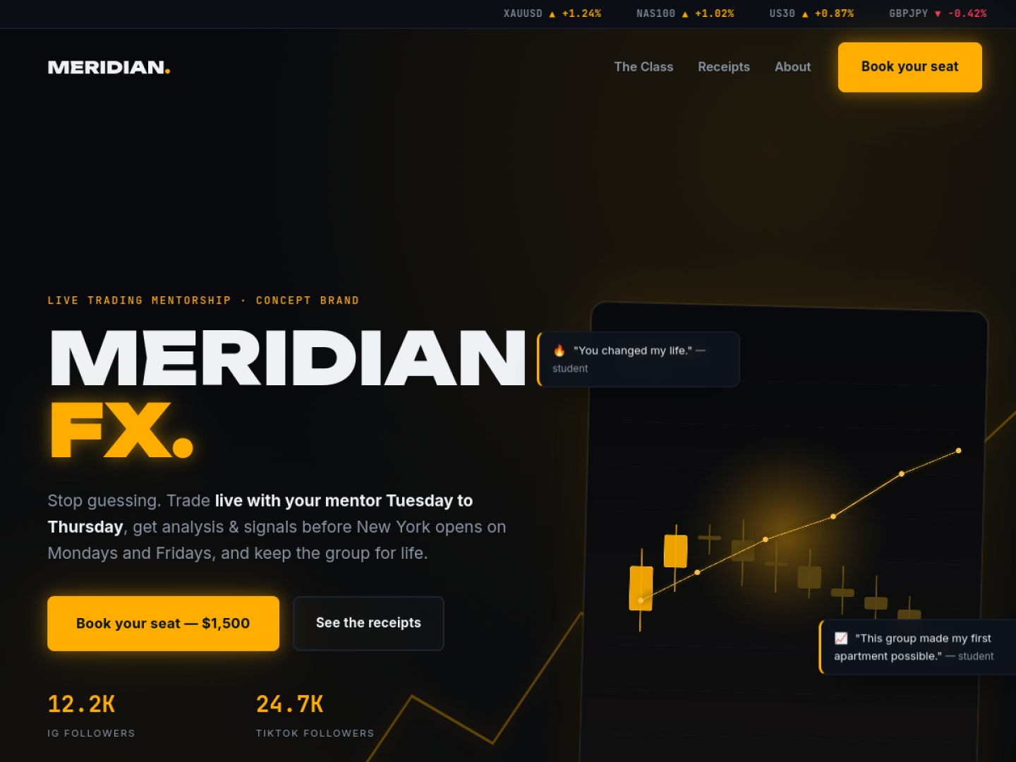 Meridian Financial Platform website preview