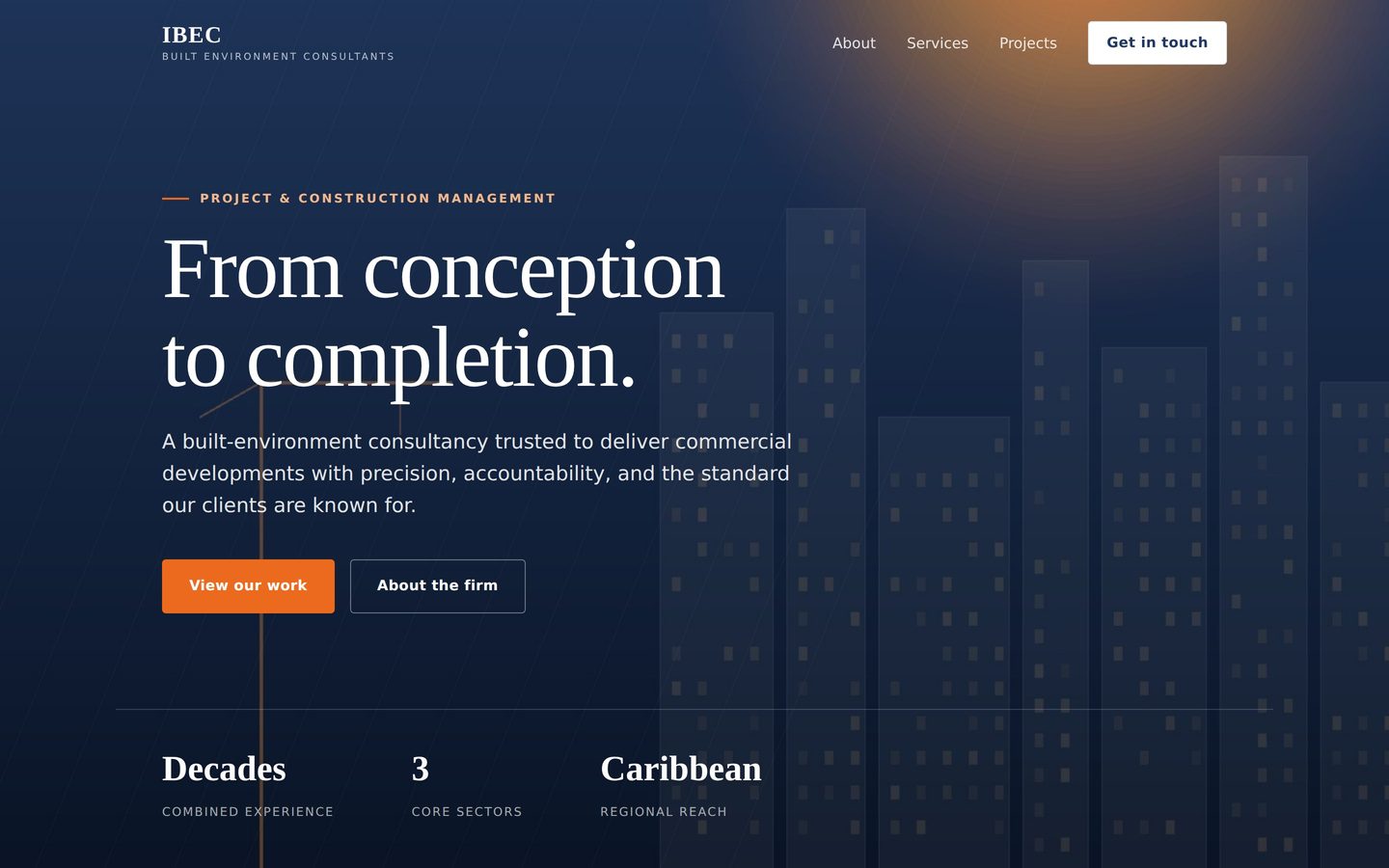 IBEC: commercial construction consultancy website